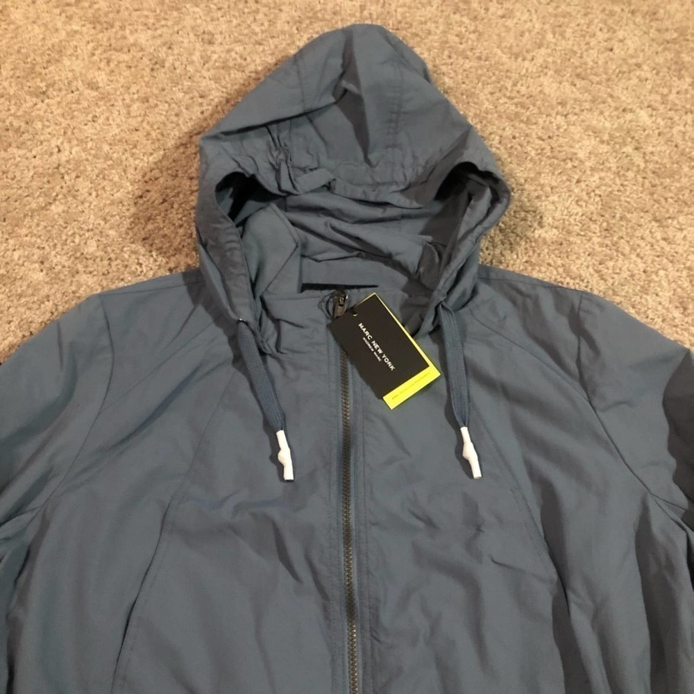 Marc New York Belltown Water Resistant Rain Coat Utility Jacket XL Storm Blue - Picture 8 of 11